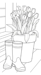 coloriage Tulipe updated à imprimer pour enfants