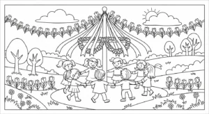coloriage Tulipe updated pour enfant de 4 ans