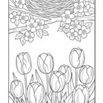 coloriage Tulipe updated pour primaire