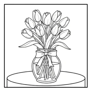 coloriage Tulipe updated et dessin a imprimer