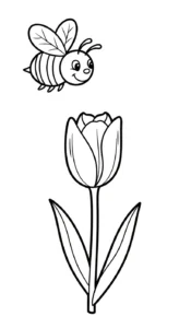 coloriage Tulipe updated pour enfant de 4 ans