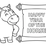 coloriage Nouvel An Chinois 2026 pour enfant de 2 ans