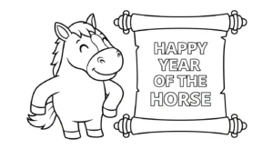 coloriage Nouvel An Chinois 2026 pour enfant de 2 ans