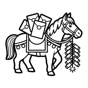 coloriage Nouvel An Chinois 2026 et decoupage a imprimer gratuit
