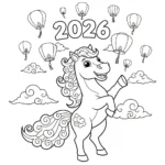 coloriage Nouvel An Chinois 2026 à imprimer pour enfant de 2 ans