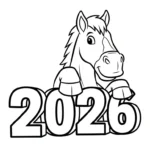 coloriage Nouvel An Chinois 2026 et dessin a imprimer