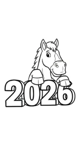 coloriage Nouvel An Chinois 2026 et dessin a imprimer