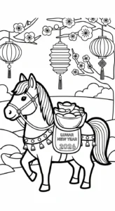 télécharger coloriage Nouvel An Chinois 2026 gratuit