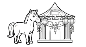 coloriage Nouvel An Chinois 2026 pour enfant de à imprimer