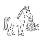 coloriage Nouvel An Chinois 2026 pour enfants a imprimer gratuit