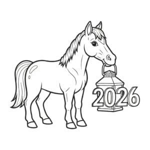 coloriage Nouvel An Chinois 2026 pour enfants a imprimer gratuit