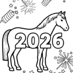coloriage Nouvel An Chinois 2026 à imprimer pour enfant de 4 ans
