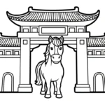 coloriage Nouvel An Chinois 2026 à imprimer a4
