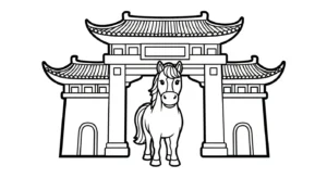 coloriage Nouvel An Chinois 2026 à imprimer a4