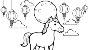 coloriage Nouvel An Chinois 2026 de pour enfants