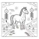 coloriage Nouvel An Chinois 2026 à imprimer pour enfant de 3 ans