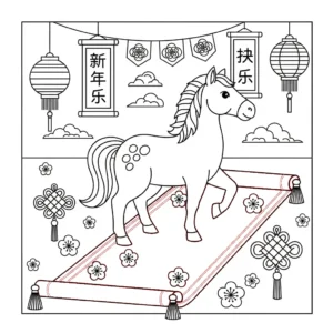 coloriage Nouvel An Chinois 2026 gratuit