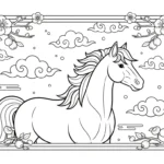 coloriage Nouvel An Chinois 2026 et decoupage
