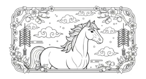 coloriage Nouvel An Chinois 2026 et decoupage