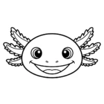 coloriage Axolotl updated à imprimer pour enfant de 4 ans