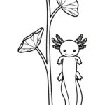 coloriage Axolotl updated à imprimer pour enfant de 3 ans