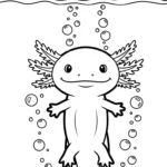 coloriage Axolotl updated à imprimer pour enfants