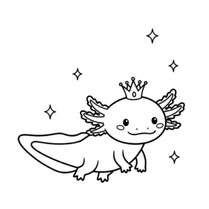 coloriage Axolotl updated a imprimer pour enfant de 4 ans