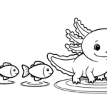 coloriage Axolotl updated a colorier en ligne gratuitement