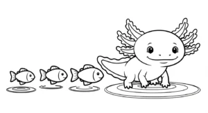 coloriage Axolotl updated a colorier en ligne gratuitement