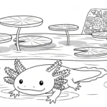 coloriage Axolotl updated pour enfant de 7 ans