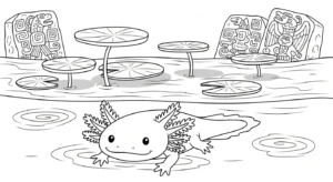 coloriage Axolotl updated pour enfant de 7 ans