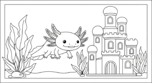 coloriage Axolotl updated a imprimer