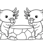 coloriage Axolotl updated à imprimer pdf gratuit