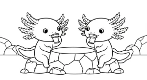 coloriage Axolotl updated à imprimer pdf gratuit