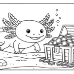 coloriage Axolotl updated à imprimer gratuit
