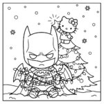 coloriage Batman et Hello Kitty updated gratuit en ligne