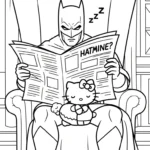 coloriage Batman et Hello Kitty updated à imprimer gratuitement pdf