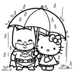 coloriage Batman et Hello Kitty updated a imprimer gratuit