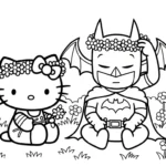coloriage Batman et Hello Kitty updated et dessin a imprimer