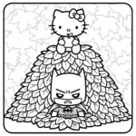 coloriage Batman et Hello Kitty updated à imprimer pour enfant de 8 ans