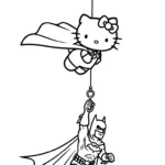coloriage Batman et Hello Kitty updated de pour enfants
