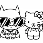 coloriage Batman et Hello Kitty updated et apprentissage