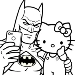 coloriage Batman et Hello Kitty updated gratuit en ligne