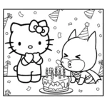 coloriage Batman et Hello Kitty updated et découpage à imprimer