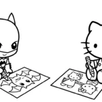 coloriage Batman et Hello Kitty updated et apprentissage