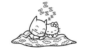 coloriage Batman et Hello Kitty updated en ligne