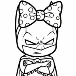coloriage Batman et Hello Kitty updated pour enfant de 8 ans