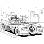 coloriage Batman et Hello Kitty updated à imprimer pour enfant de 3 ans