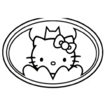 coloriage Batman et Hello Kitty updated a dessiner en ligne
