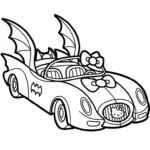 imprimer coloriage Batman et Hello Kitty updated
